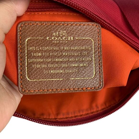 COACH Red Orange Brown Nylon Crossbody - Picture 8 of 11